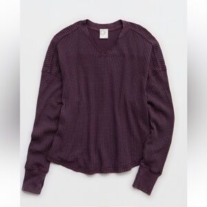 Aerie waffle notch neck long sleeve t-shirt NWOT